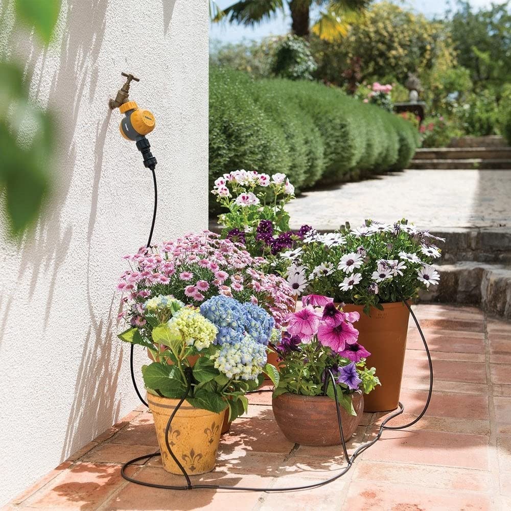 HOZELOCK - Drip Watering Kit 15 Pot : Self - contained System Complete with Timer, Ideal for Potted Plants and Window Boxes, for Precise, Water - saving - Chartley Chucks