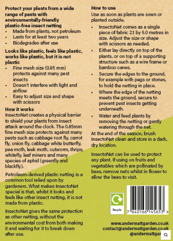 InsectoNet Plastic Free Netting - Chartley Chucks