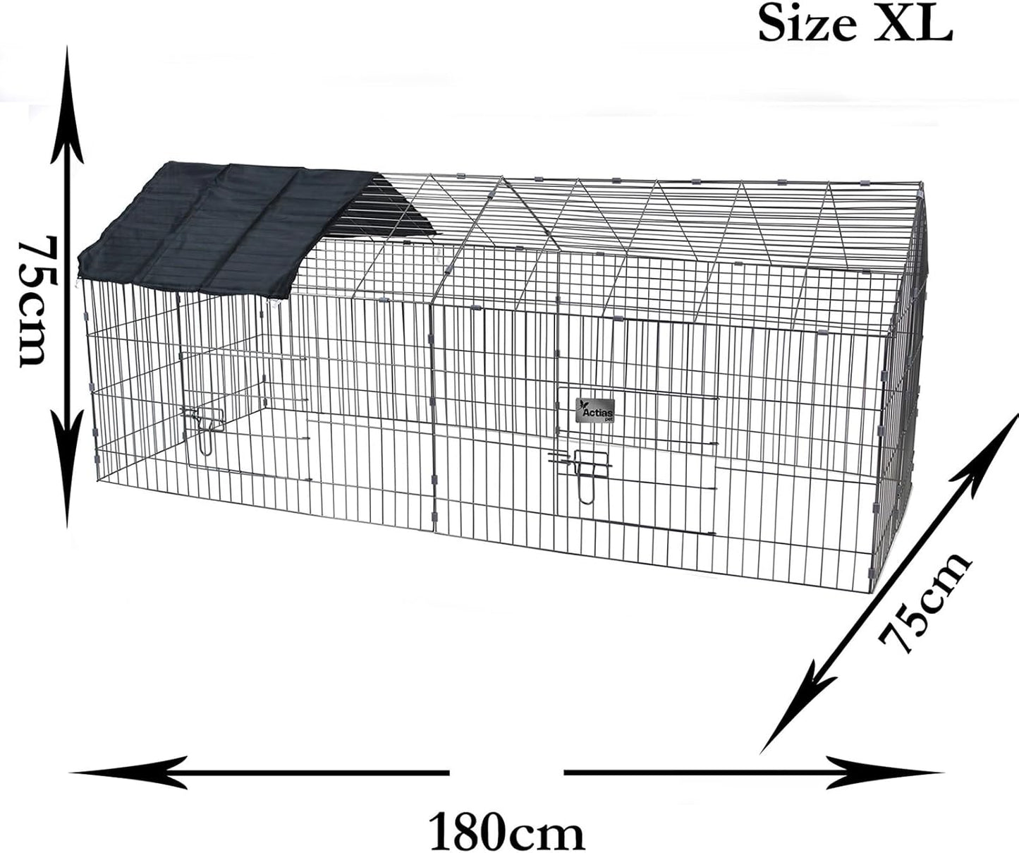 Metal Pet Run with Gabled Roof - medium