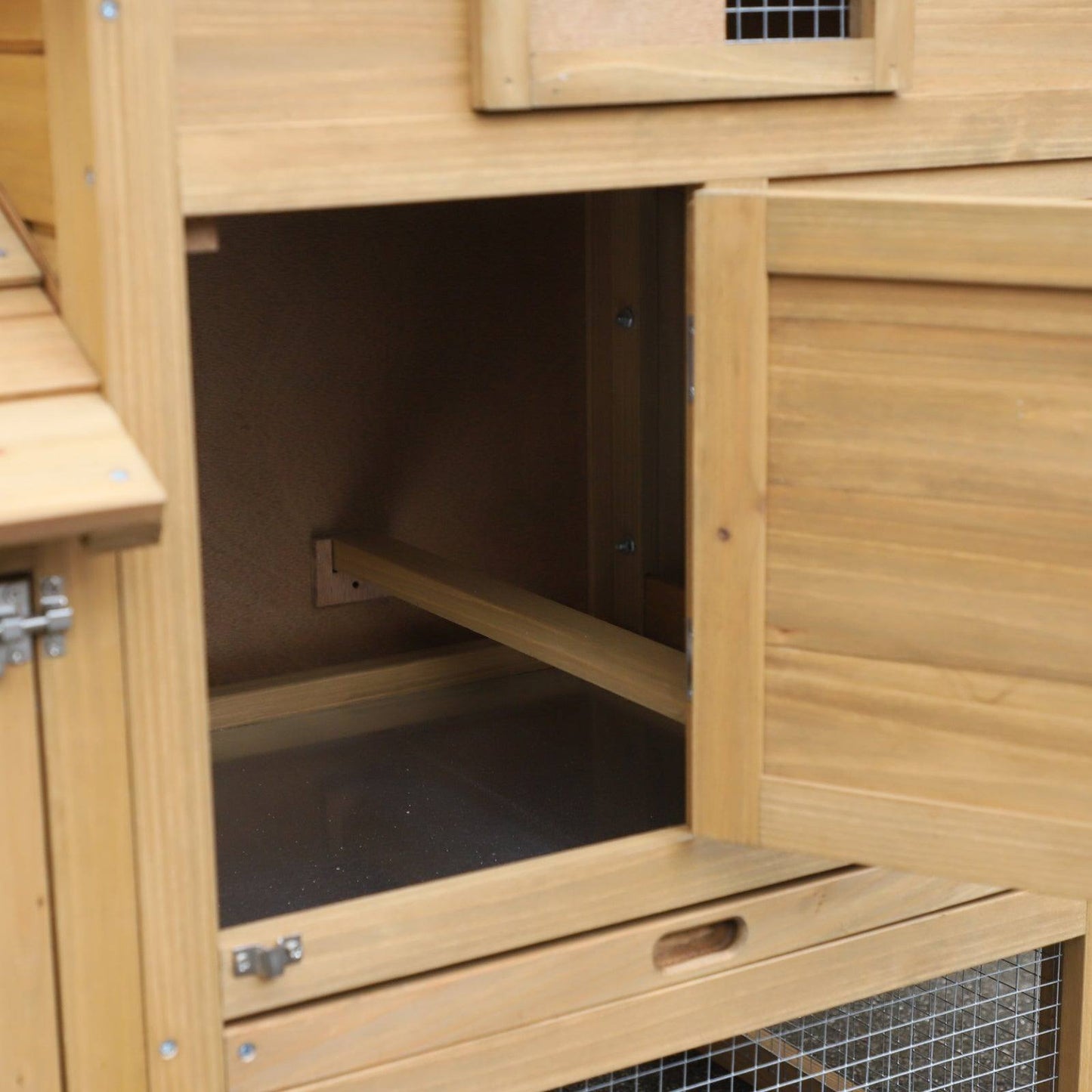 PawHut Small Chicken Coop with Run Hen House Poultry Coops Cages Nesting Box Wood 150.5 x 54 x 87cm - Chartley Chucks
