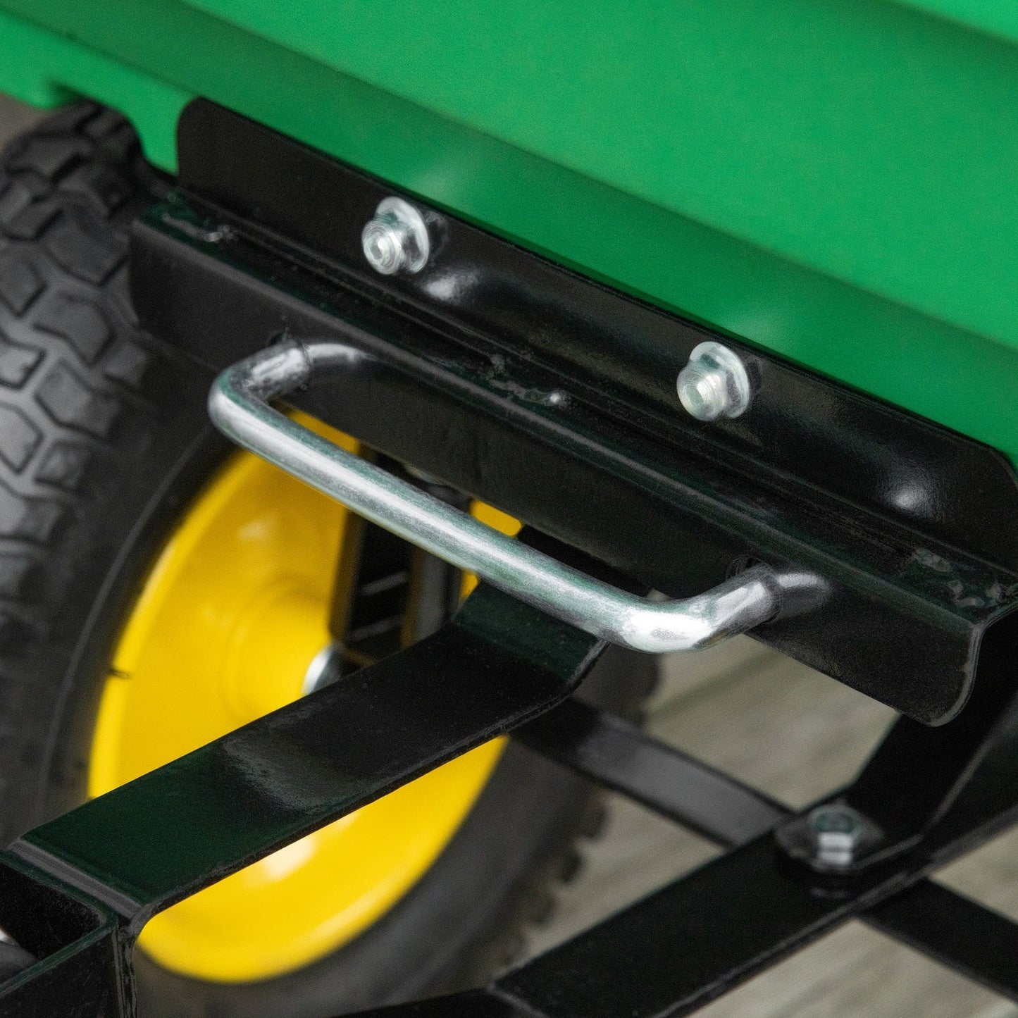 125 Litre Large Garden Cart Heavy Duty 4 Wheel Trolley Dump Wheelbarrow Tipping Truck Trailer - Green - Chartley Chucks