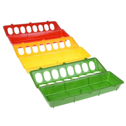30cm or 50cm Poultry/Bird Trough Feeder Red Green Yellow - Chartley Chucks
