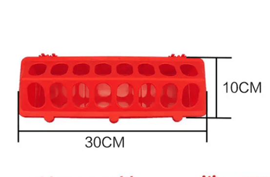 30cm or 50cm Poultry/Bird Trough Feeder Red Green Yellow - Chartley Chucks
