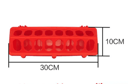 30cm or 50cm Poultry/Bird Trough Feeder Red Green Yellow - Chartley Chucks