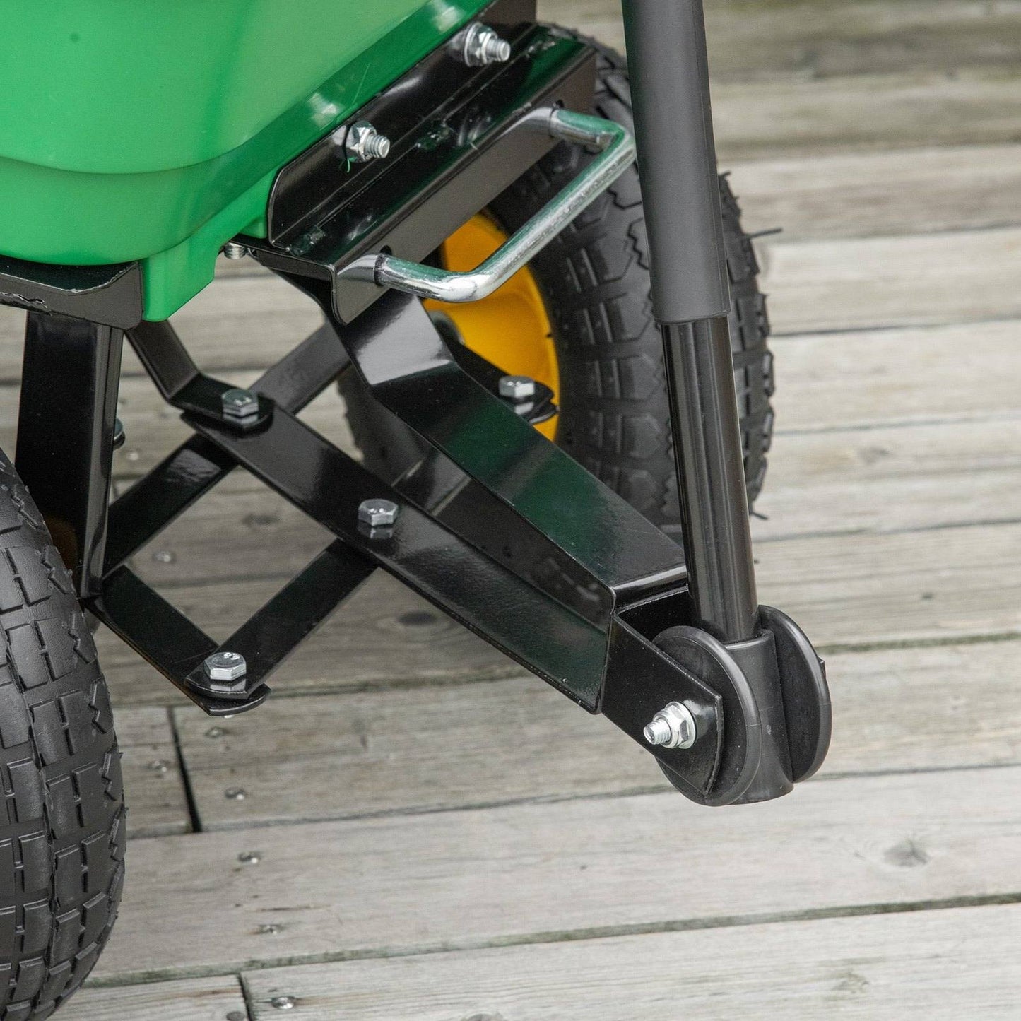 75 Litre Large Garden Cart Heavy Duty 4 Wheel Trolley Dump Wheelbarrow Tipping Truck Trailer - Green - Chartley Chucks