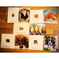 Christmas Card Collection - X6 Chicken and Dog inspired cards
