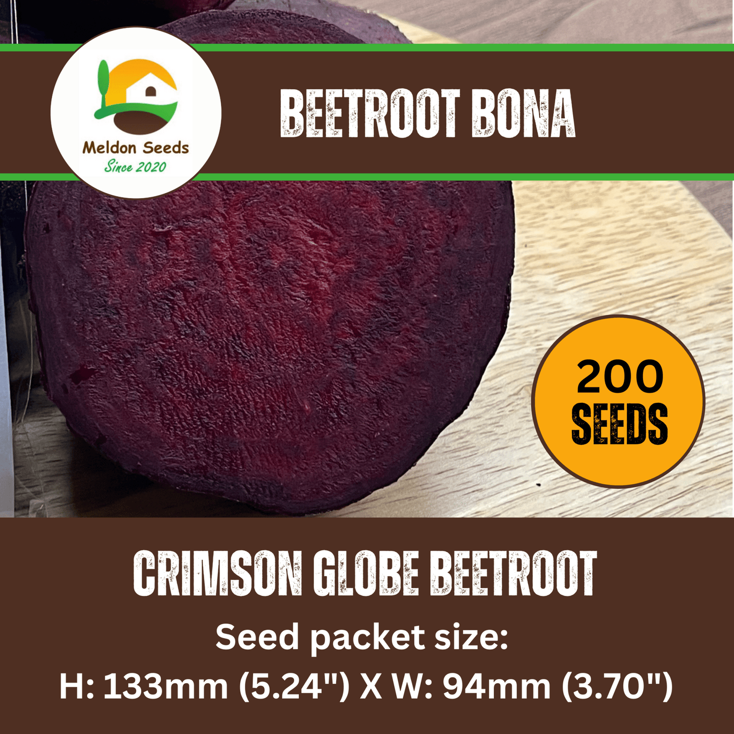 Beetroot Seeds - 200 Bona Beetroot Seeds – Plant and Grow Your Own Vegetables for Gardens, Pots & Allotments – Suitable for Indoor & Outdoor Planting – Packed in The UK by Meldon Seeds - Chartley Chucks