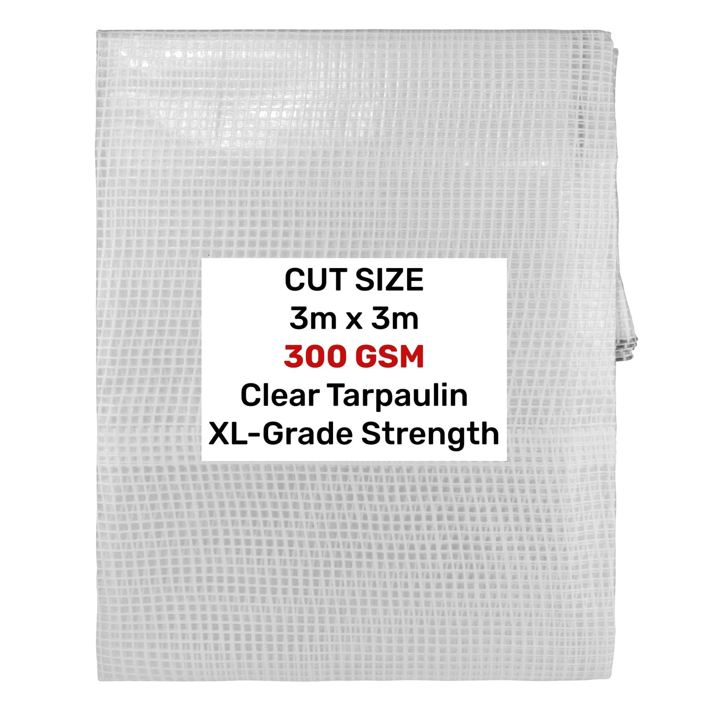 Clear XL - Grade Tarpaulin 3m x 3m - 300gsm - Chartley Chucks