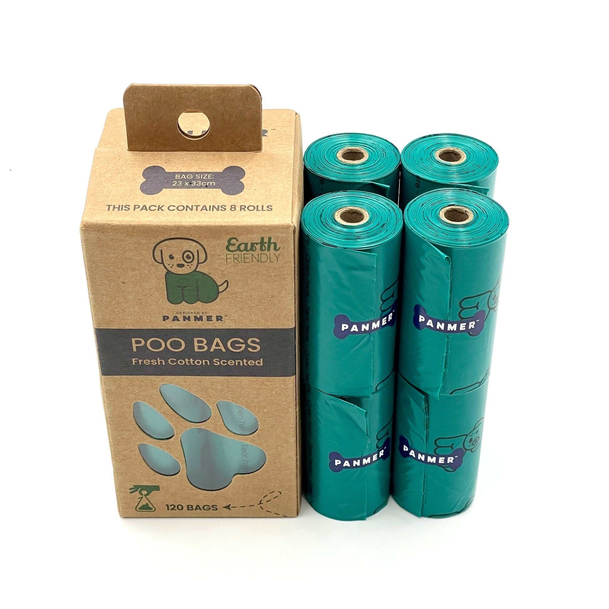 Dog Poo Bags Super Strong, Leak Proof, Fresh Cotton Scented Rolls (120 Bags) - Chartley Chucks