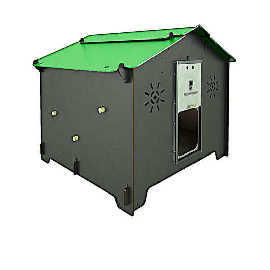 Easicoop Chalet 2XL - HPL Chicken Coop up to 18 large Birds (black) - Chartley Chucks