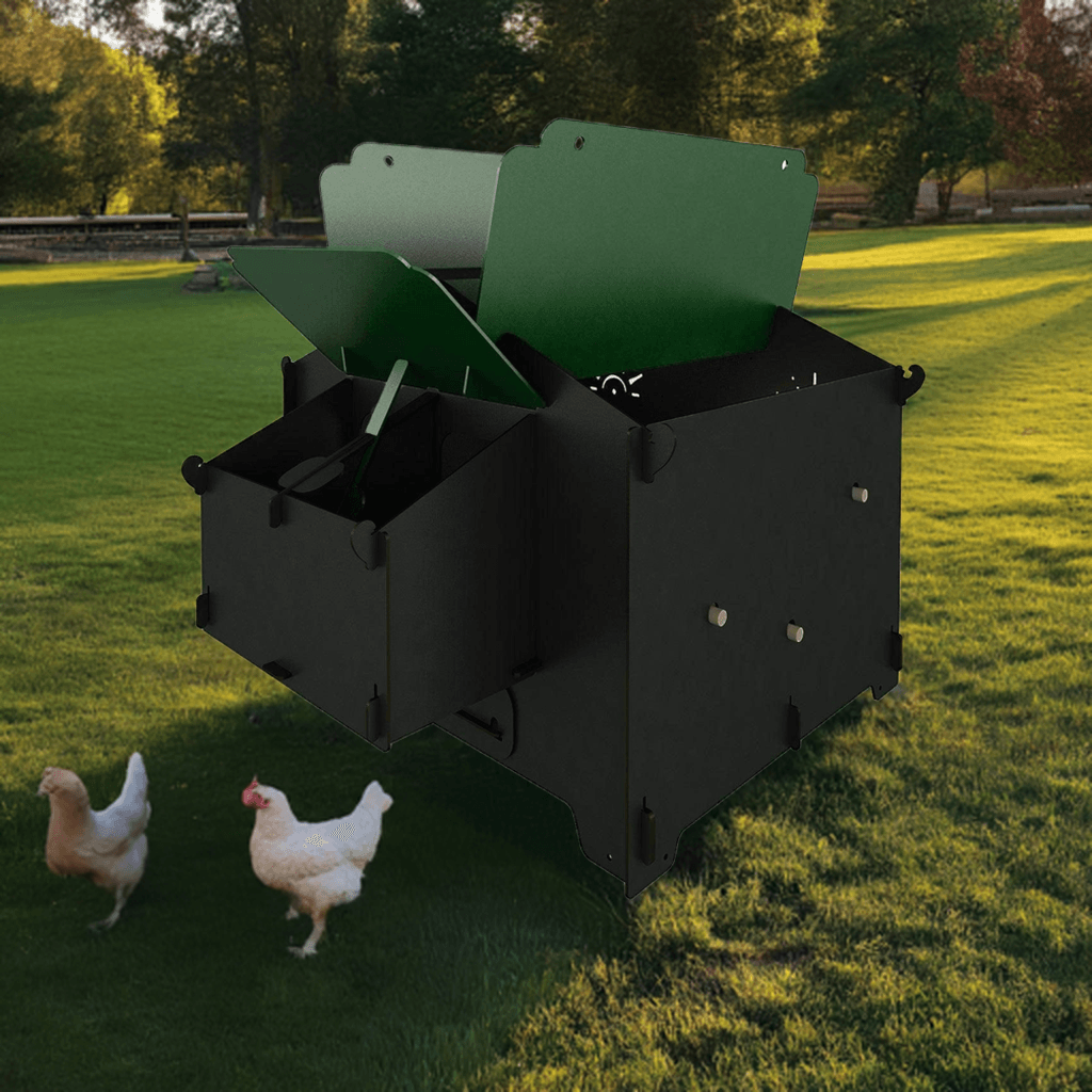 Easicoop Chalet L - HPL Chicken coop up to 10 large Birds (Black) - Chartley Chucks