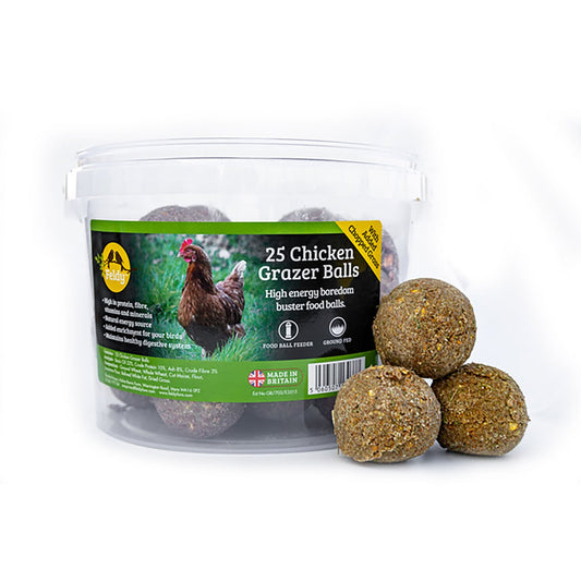 Feldy Chicken Pecking & Grazer Balls X25 - choose your flavour - BOREDOM BUSTER - Chartley Chucks