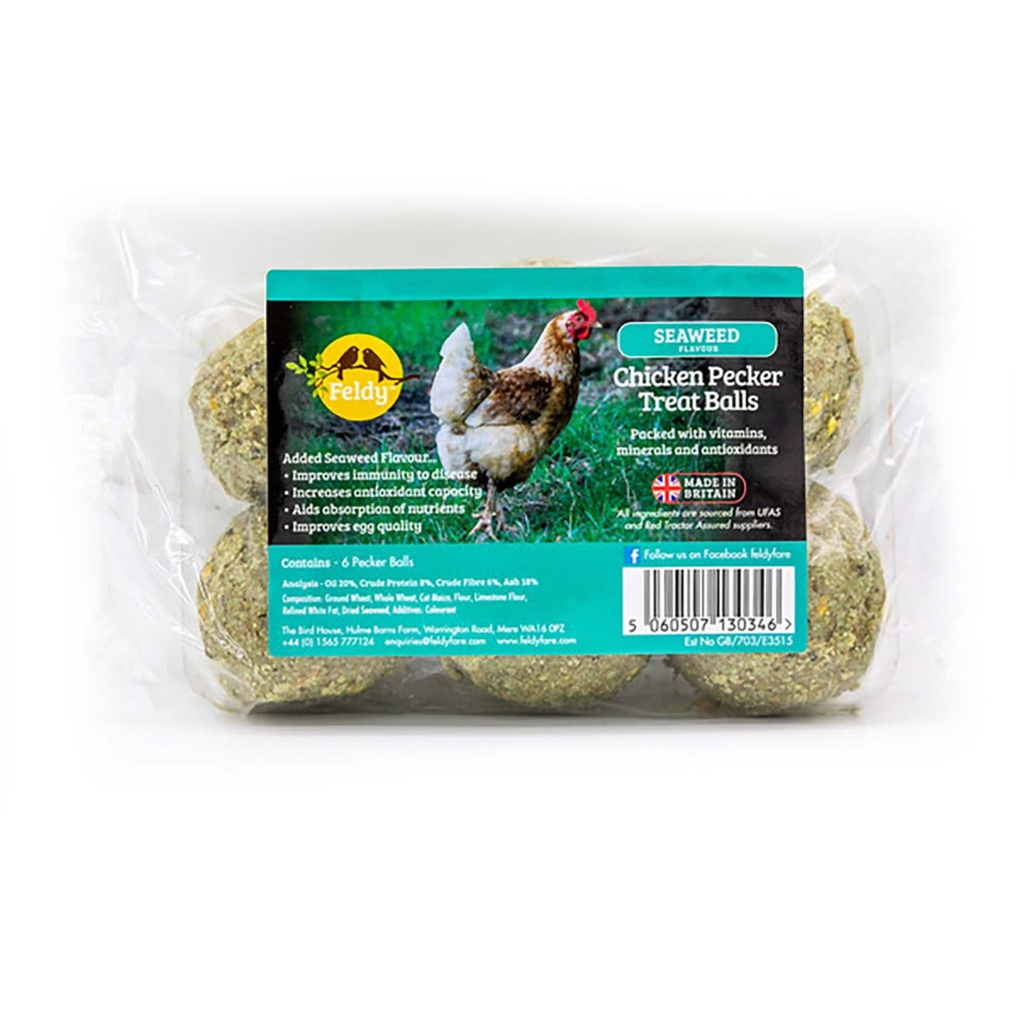 Feldy Chicken Pecking & Grazer Balls X6 - choose your flavour - BOREDOM BUSTER - Chartley Chucks