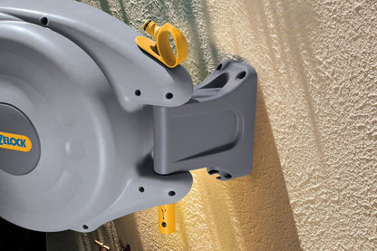 HOZELOCK - Auto Reel Wall - mounted Reel 10m: Easy to Install, Child - lock, Auto - rewind, Ready - to - use Reel with Nozzle, Fittings, Hozelock Hose and - Chartley Chucks