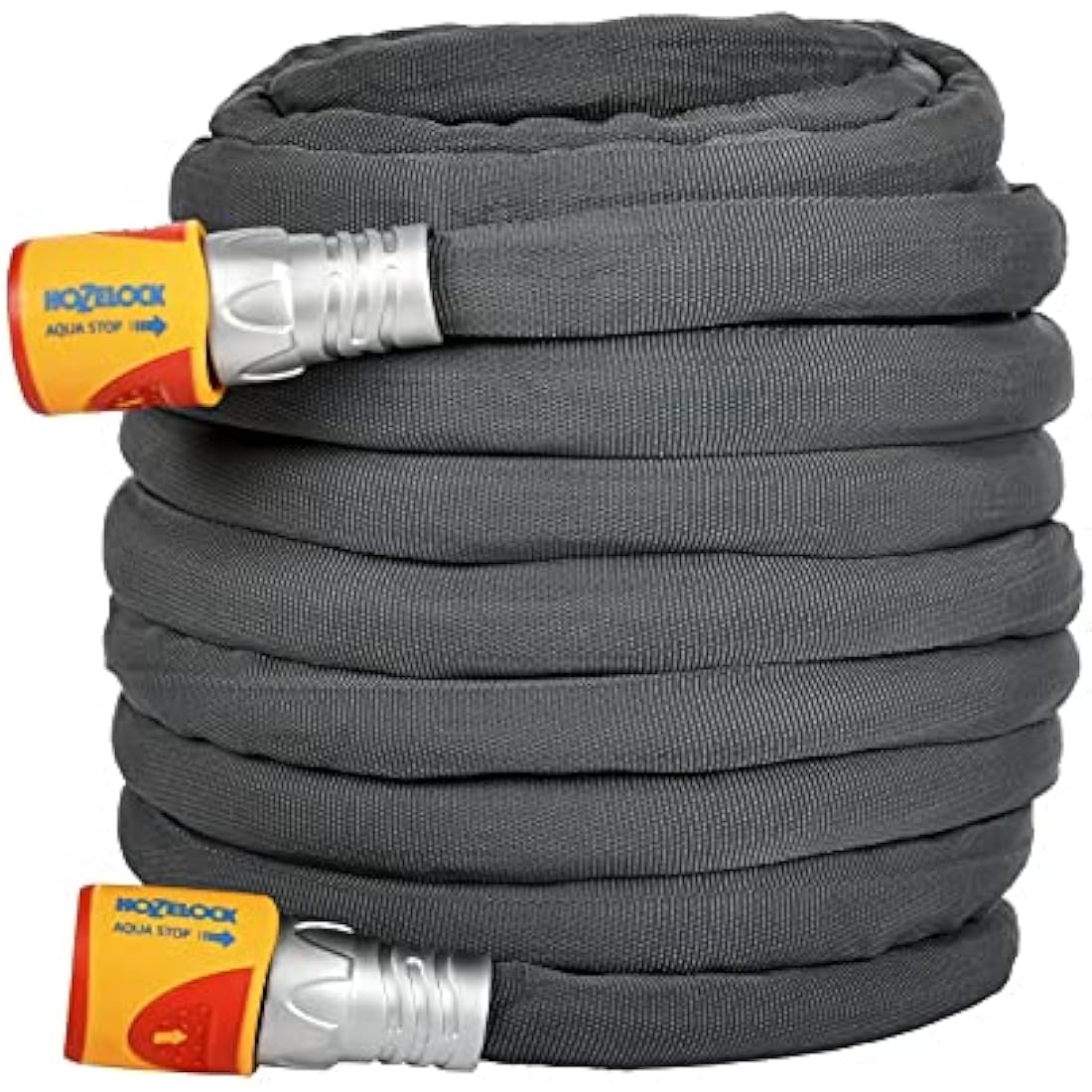 HOZELOCK - Hybrid Watering Hose Tuffhoze 25 m : Extremely Flexible, Tuff - Fibre Woven Technology, Suitable for High - pressure Cleaners (40 bar), Durable hose: Ready to Use [8125 8000] Grey - Chartley Chucks