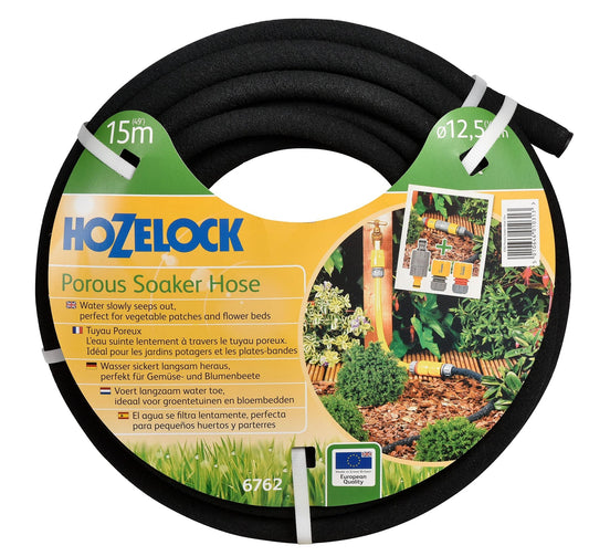 HOZELOCK - Porous Hose 15 m : Microporous Hose for Economical Watering, Without Wasting Water. Ideal for Flowerbeds, Vegetable Gardens and - Chartley Chucks