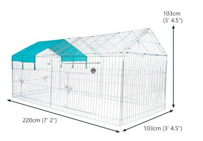 Metal Pet Run with Gabled Roof large - Chartley Chucks