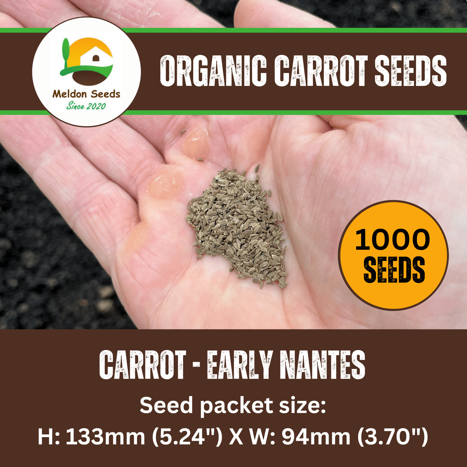 Organic Carrot Early Nantes 1000 Seeds - Chartley Chucks