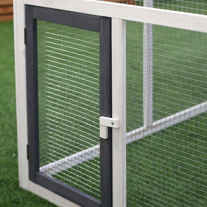 PawHut Chicken Coop with Run Wooden Hen House Pet Poultry Coops Cages Small Animal Outdoor Pen with Nesting Box 166 x 124 x 112cm - Chartley Chucks
