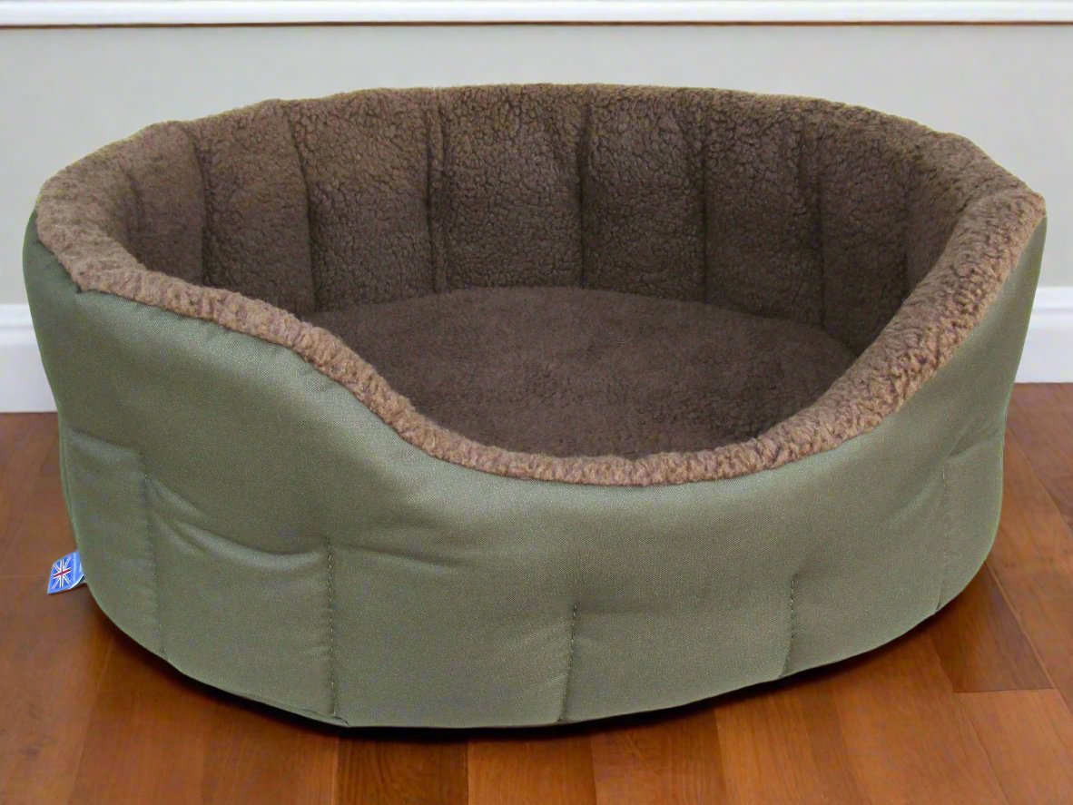 Premium Oval Bolster Style Heavy Duty Fleece Lined Machine Washable Dog Bed - Chartley Chucks