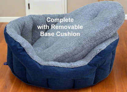 Premium Oval Bolster Style Heavy Duty Fleece Lined Machine Washable Dog Bed - Chartley Chucks