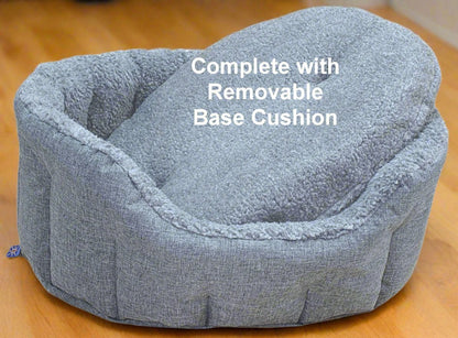 Premium Oval Bolster Style Heavy Duty Fleece Lined Machine Washable Dog Bed - Chartley Chucks
