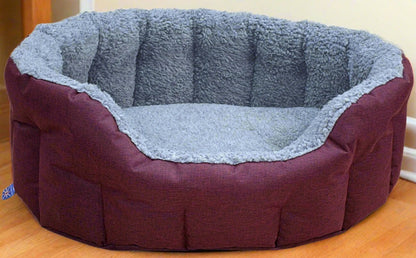 Premium Oval Bolster Style Heavy Duty Fleece Lined Machine Washable Dog Bed - Chartley Chucks