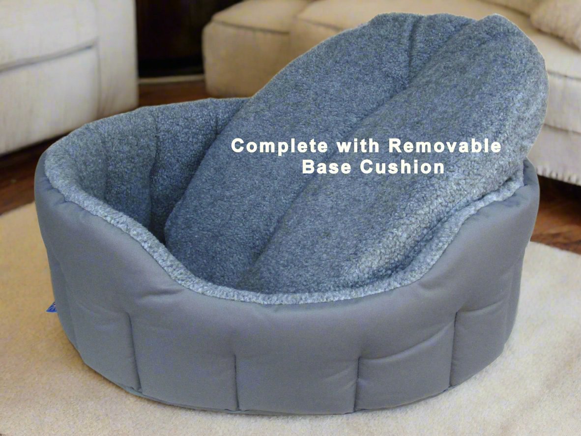 Premium Oval Bolster Style Heavy Duty Fleece Lined Machine Washable Dog Bed - Chartley Chucks