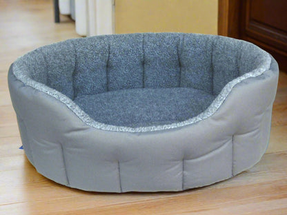 Premium Oval Bolster Style Heavy Duty Fleece Lined Machine Washable Dog Bed - Chartley Chucks