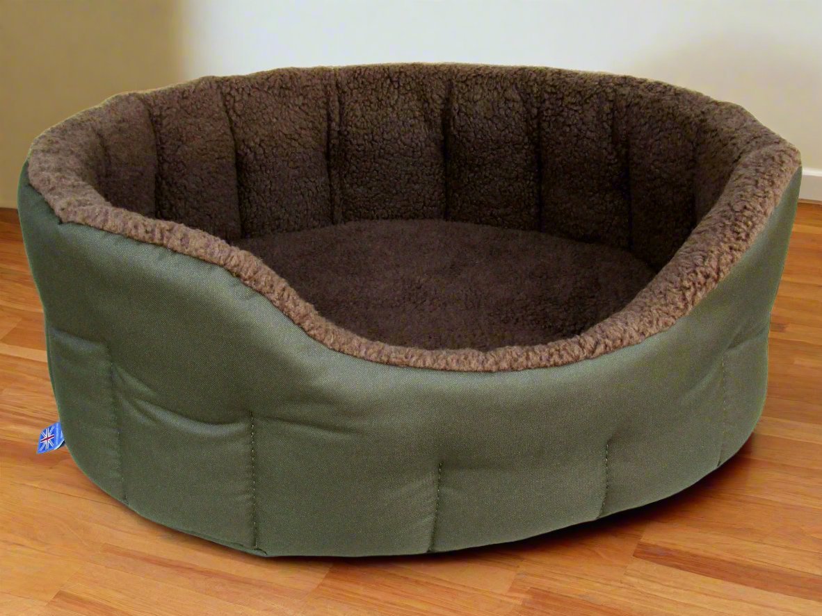 Premium Oval Bolster Style Heavy Duty Fleece Lined Machine Washable Dog Bed - Chartley Chucks