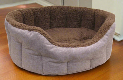 Premium Oval Bolster Style Heavy Duty Fleece Lined Machine Washable Dog Bed - Chartley Chucks