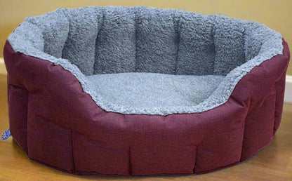 Premium Oval Bolster Style Heavy Duty Fleece Lined Machine Washable Dog Bed - Chartley Chucks