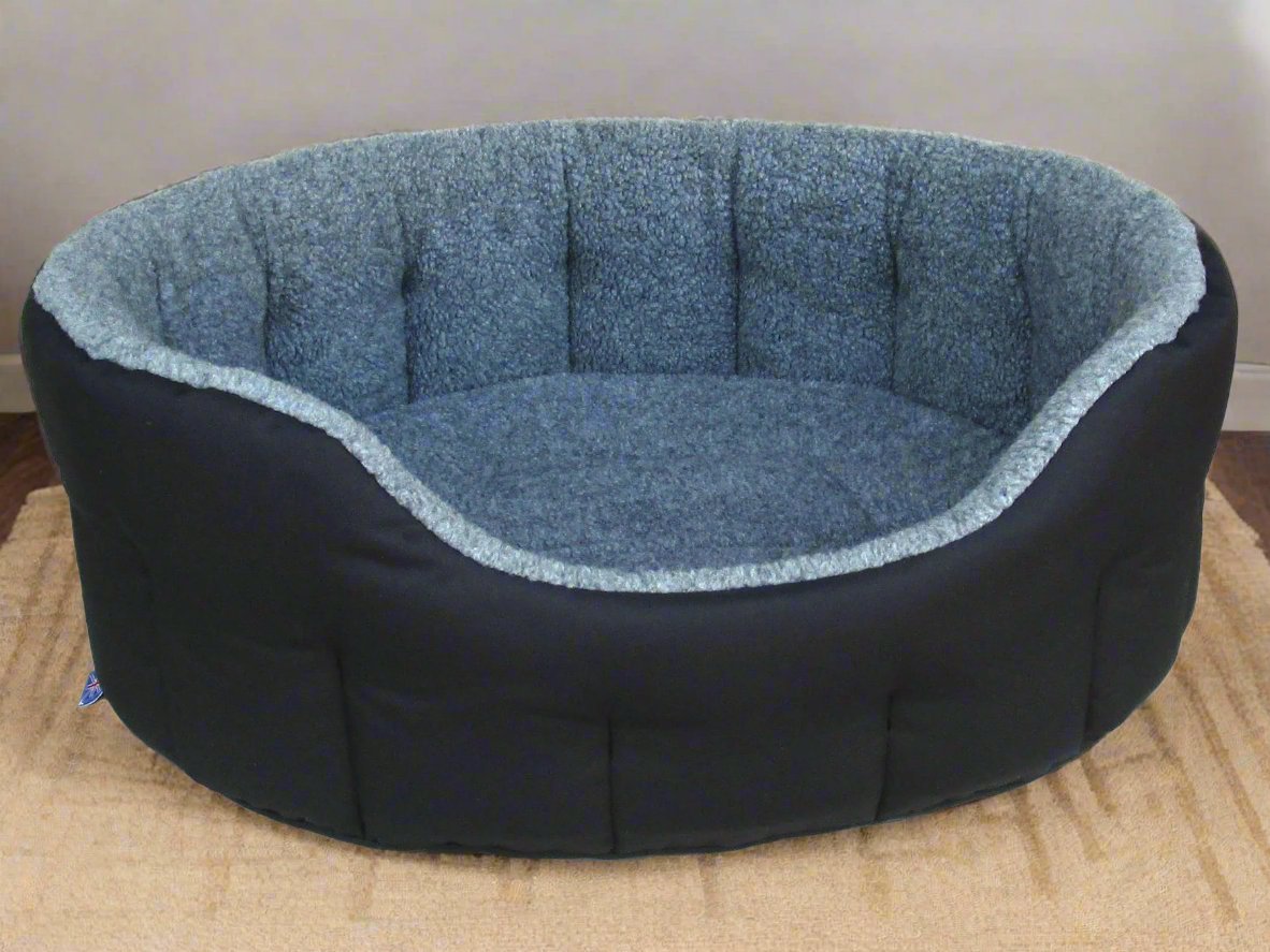 Premium Oval Bolster Style Heavy Duty Fleece Lined Machine Washable Dog Bed - Chartley Chucks