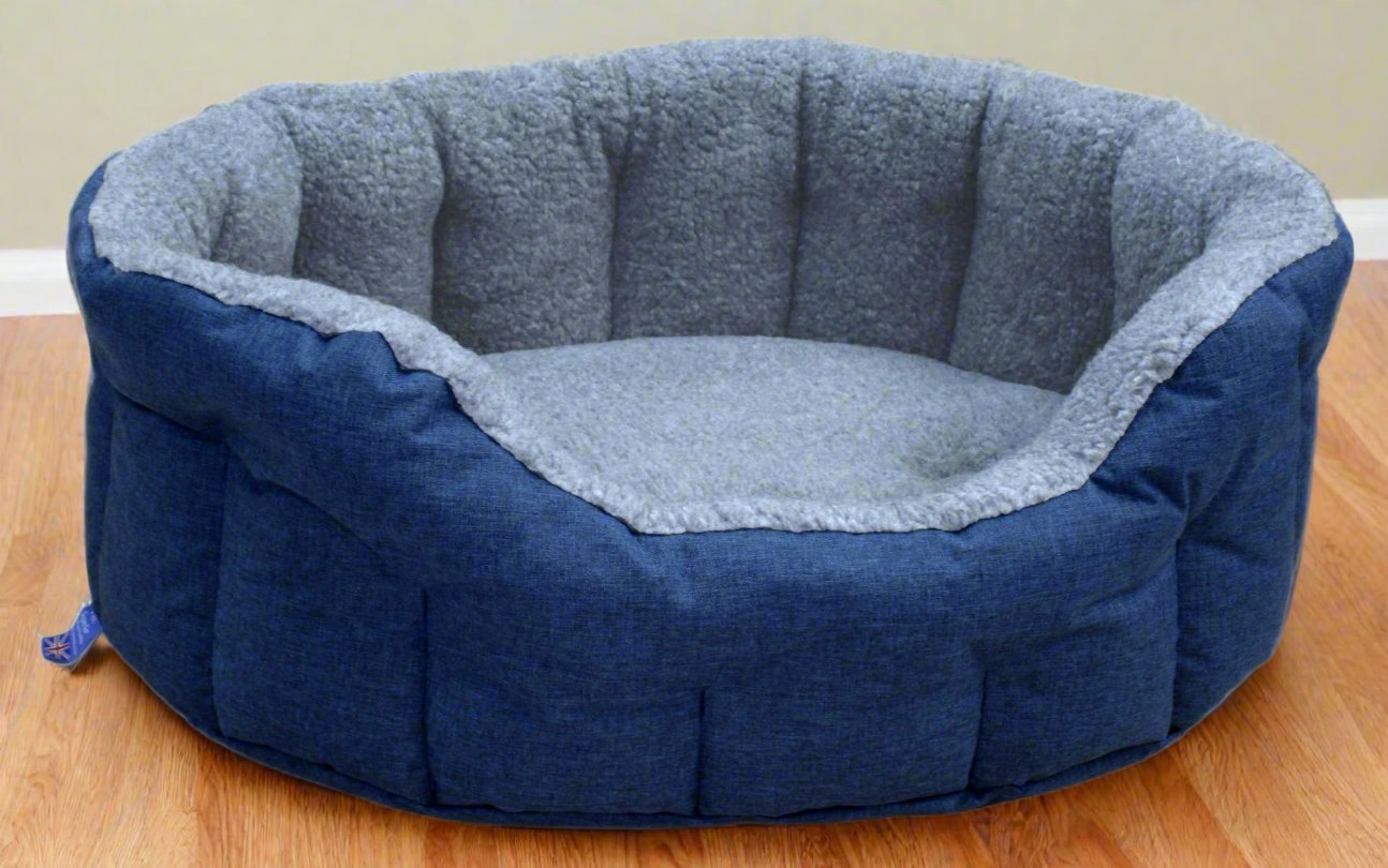 Premium Oval Bolster Style Heavy Duty Fleece Lined Machine Washable Dog Bed - Chartley Chucks