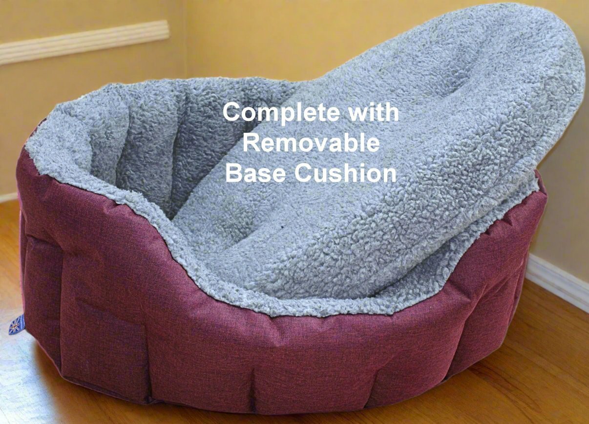 Premium Oval Bolster Style Heavy Duty Fleece Lined Machine Washable Dog Bed - Chartley Chucks