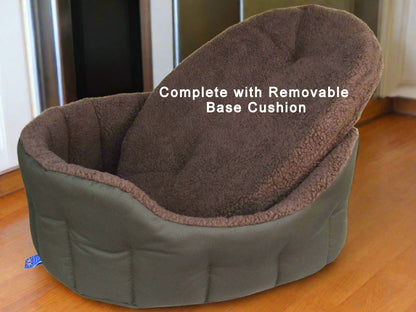 Premium Oval Bolster Style Heavy Duty Fleece Lined Machine Washable Dog Bed - Chartley Chucks