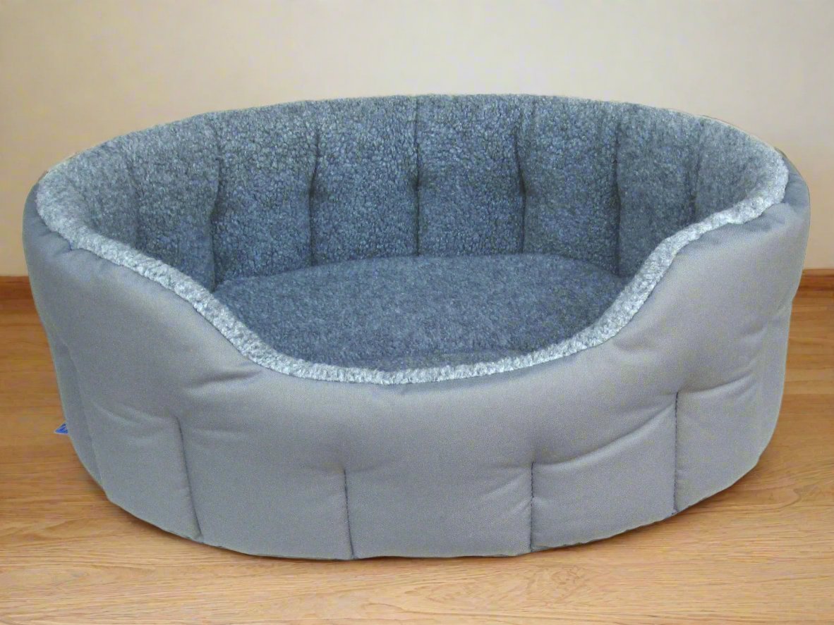 Premium Oval Bolster Style Heavy Duty Fleece Lined Machine Washable Dog Bed - Chartley Chucks
