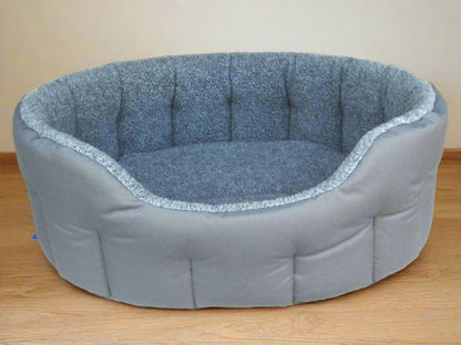 Premium Oval Bolster Style Heavy Duty Fleece Lined Machine Washable Dog Bed - Chartley Chucks