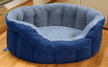 Premium Oval Bolster Style Heavy Duty Fleece Lined Machine Washable Dog Bed - Chartley Chucks