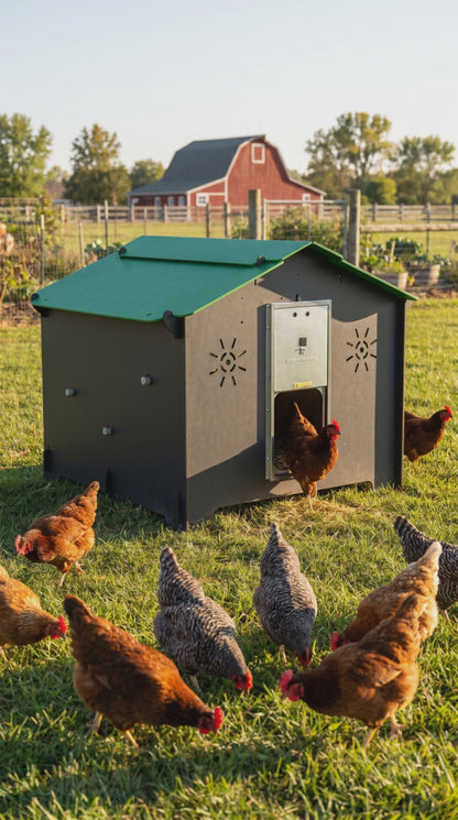 Easicoop Chalet 2XL - HPL Chicken Coop up to 10-15 large Birds (black)