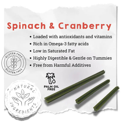 Spinach & Cranberry Chew Stick Vegetable Chew For Dogs - Chartley Chucks