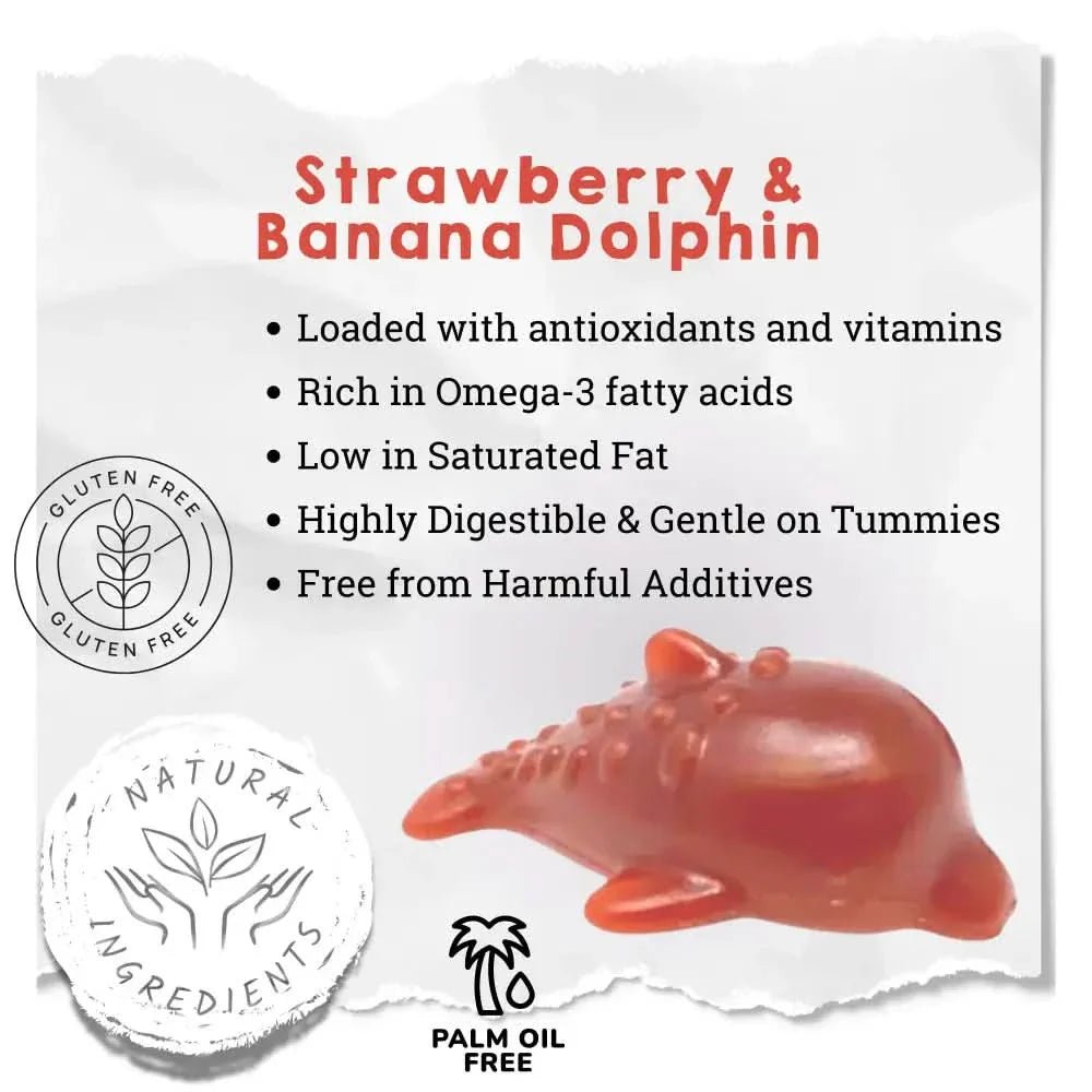 Strawberry & Banana Dolphin Vegetable Chew For Dogs - Chartley Chucks