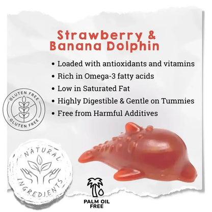Strawberry & Banana Dolphin Vegetable Chew For Dogs - Chartley Chucks