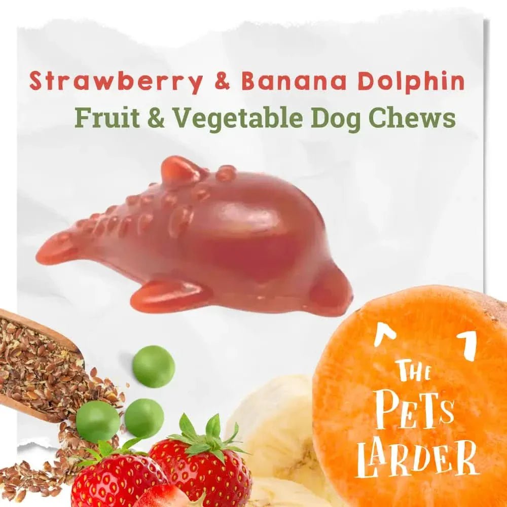 Strawberry & Banana Dolphin Vegetable Chew For Dogs - Chartley Chucks