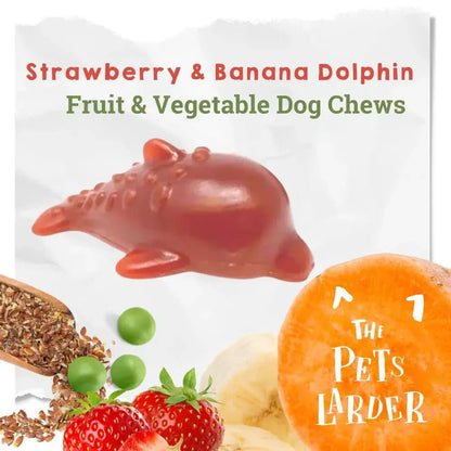 Strawberry & Banana Dolphin Vegetable Chew For Dogs - Chartley Chucks