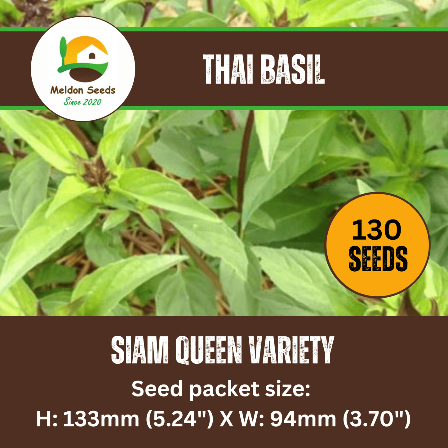 Thai Basil Seeds - 130 Fresh Siam Queen Basil Herb Seeds - Chartley Chucks