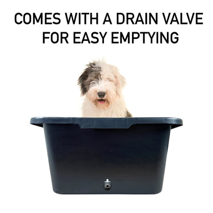 Versatile Large 90L Dog Bath/Pool/Tub - Suitable for Small to Large Breeds - with Drain Plug & Premium Connector - Perfect for medium and large dog breeds - Durable, Easy to Store - Chartley Chucks