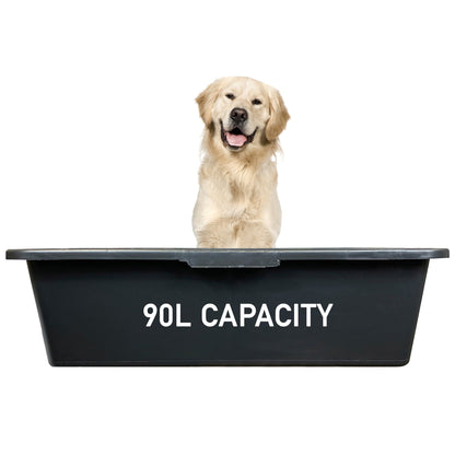 Versatile Large 90L Dog Bath/Pool/Tub - Suitable for Small to Large Breeds - with Drain Plug & Premium Connector - Perfect for medium and large dog breeds - Durable, Easy to Store - Chartley Chucks