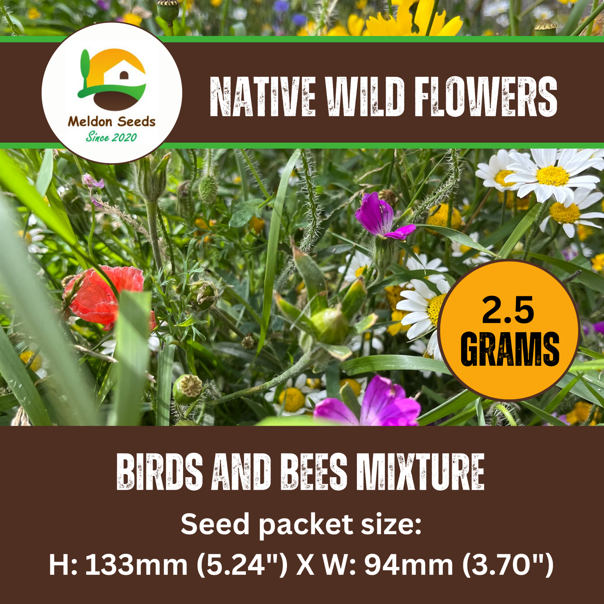 Wild Flowers Birds and Bees Mix 2.5g Seeds - Chartley Chucks