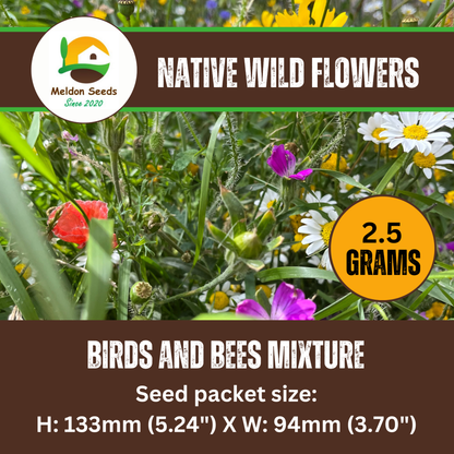 Wild Flowers Birds and Bees Mix 2.5g Seeds - Chartley Chucks